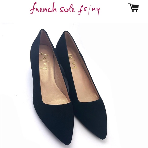 French Sole Shoes - New French Sole Suede Wedge Pumps “Clap” Sz 7